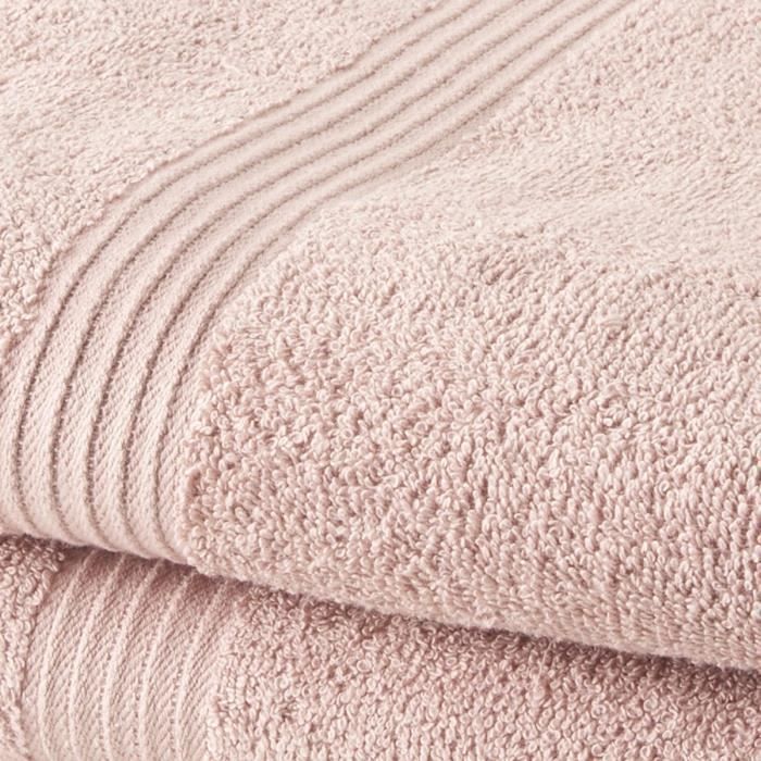TODAY Essential - Lot de 2 Serviettes de Toilette - 50 x 90 cm - 100 % Coton - Rose Des Sables