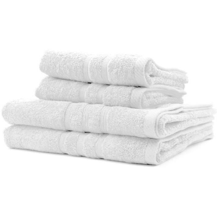 2 Serviettes de bain TODAY 50x90 + 2 Draps de bain 70x130 cm 100% Coton - Craie