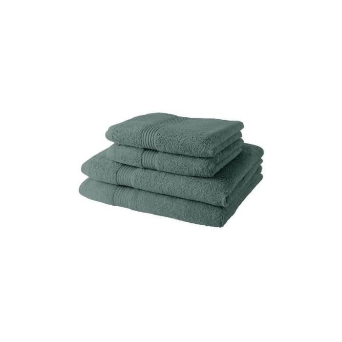 2 Serviettes de bain TODAY 50x90 + 2 Draps de bain 70x130 cm 100% Coton - Celadon