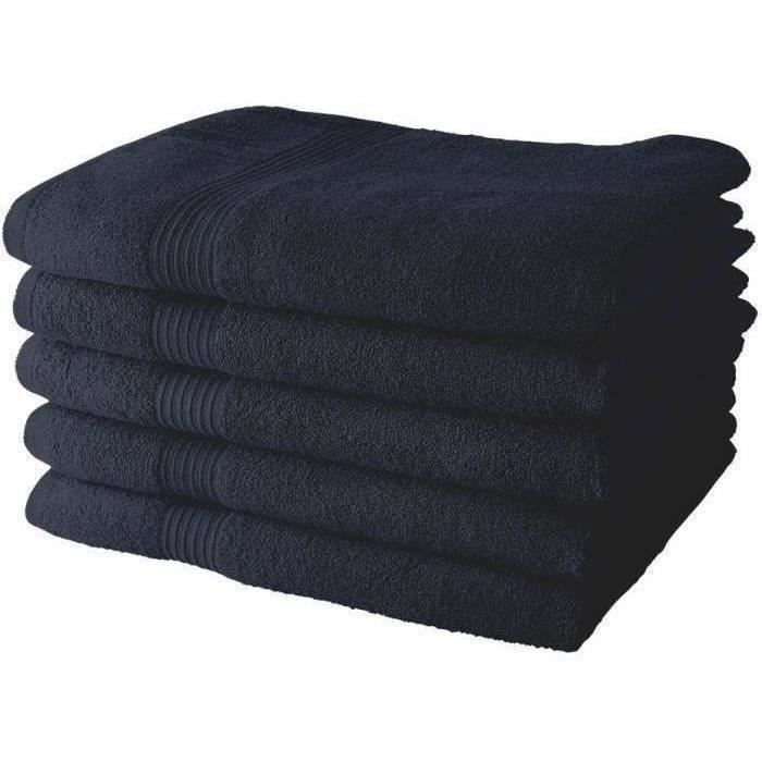 Lot de 5 Draps de Bain TODAY 70x130 cm 100% Coton - Navy