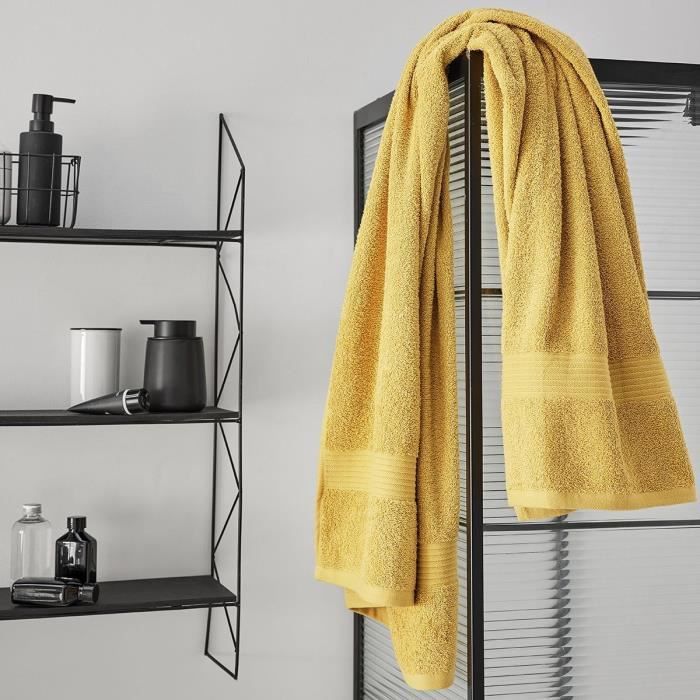 TODAY Essential - Maxi Drap de Bain - 90 x 150 cm - 100 % Coton - Ocre