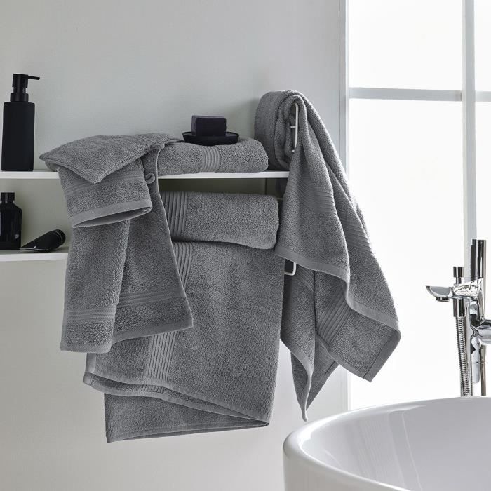 TODAY Essential - Maxi Drap de Bain - 90 x 150 cm - 100 % Coton - Acier