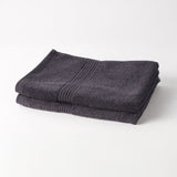 TODAY Essential - Lot de 2 serviettes de toilette 50x90 cm 100% Coton coloris fusain