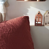 Parure de lit - TODAY - 123671 - 2 personnes - 260x240cm - Gaze de coton unie - Terracotta