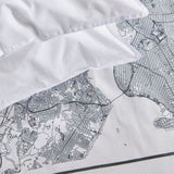 Parure de lit - TODAY - JAVA - 2 personnes - 240x220 cm - Coton - Imprimé New York - Blanc