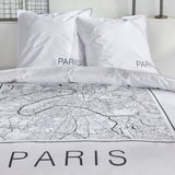 Parure de lit - TODAY - JAVA - 2 personnes - 240x220 cm - Coton - Imprimé Paris - Blanc