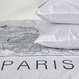 Parure de lit - TODAY - JAVA - 2 personnes - 240x220 cm - Coton - Imprimé Paris - Blanc