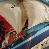 Parure de lit - TODAY - JAVA - 2 personnes - 240x220 cm - Coton - Imprimé New York - Beige