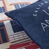 Parure de lit - TODAY - JAVA - 2 personnes - 240x220 cm - Coton - Imprimé Los Angeles - Bleu