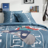 Parure de lit - TODAY - JAVA - 2 personnes - 240x220 cm - Coton - Imprimé Japan - Bleu