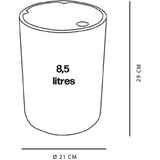 Poubelle de SDB - TODAY - UTILITY - 8,5 L - Ø 21 x x H 29 cm - Polypropylene - White