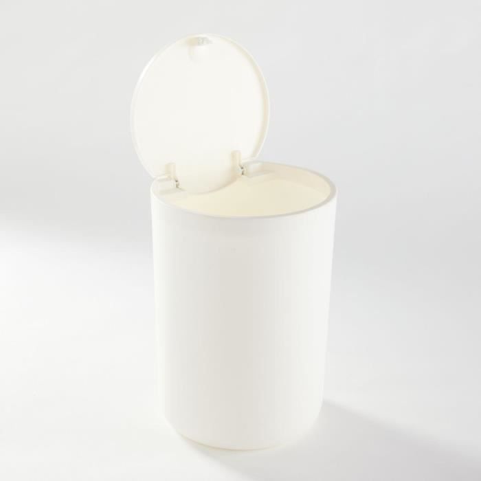 Poubelle de SDB - TODAY - UTILITY - 8,5 L - Ø 21 x x H 29 cm - Polypropylene - White