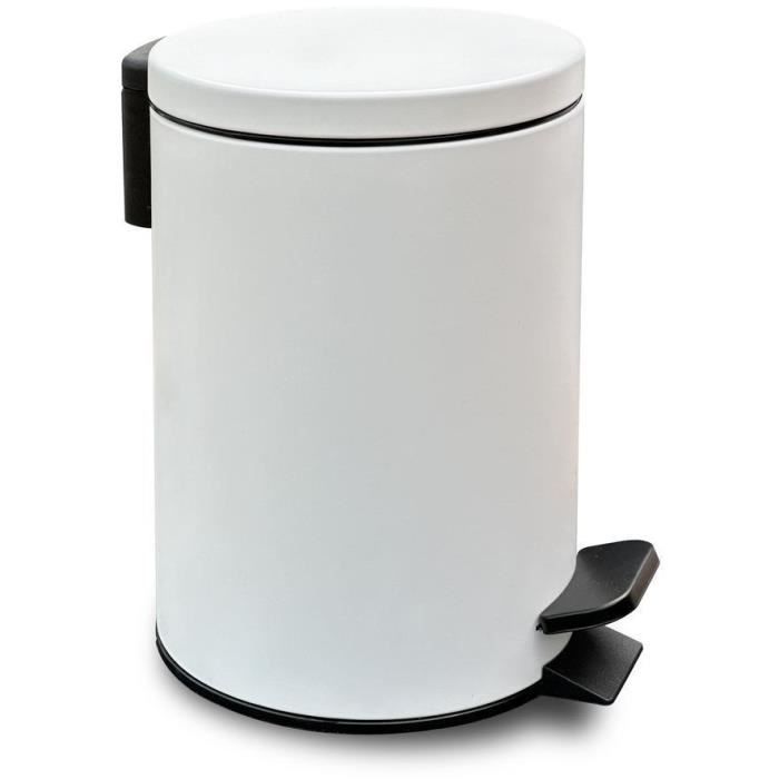 Poubelle de SDB - TODAY - UTILITY - 3 L - Ø 17 x x H 25 cm - Polypropylene - Soft White
