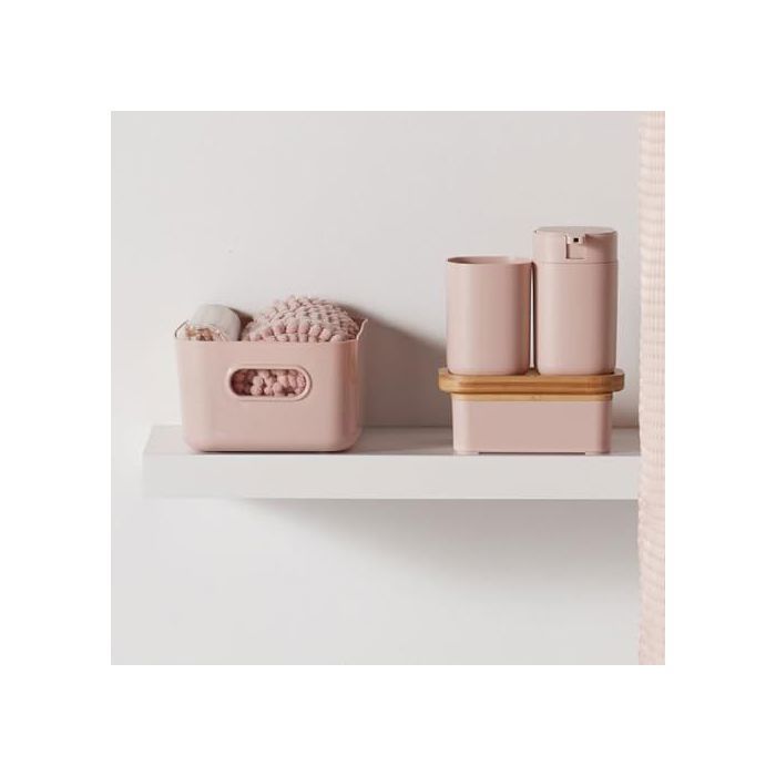 Set de douche - TODAY - UTILITY - Panier, tapis, rideau - Pink