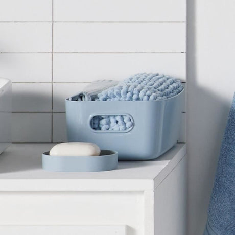 Set de douche - TODAY - UTILITY - Panier, tapis, rideau - Blue