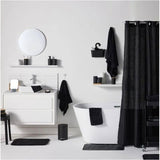 Set de douche - TODAY - UTILITY - Panier, tapis, rideau - Black