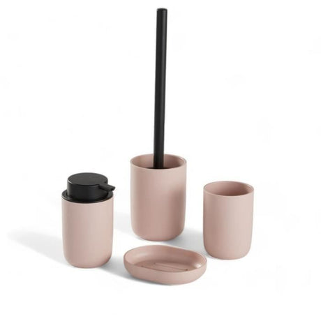 Ensemble de 4 accessoires de SDB - TODAY - UTILITY - Gobelet, distributeur savon, brosse WC - Pink