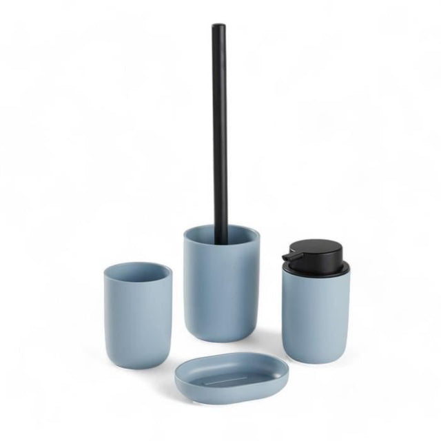 Ensemble de 4 accessoires de SDB - TODAY - UTILITY - Gobelet, distributeur savon, brosse WC - Blue