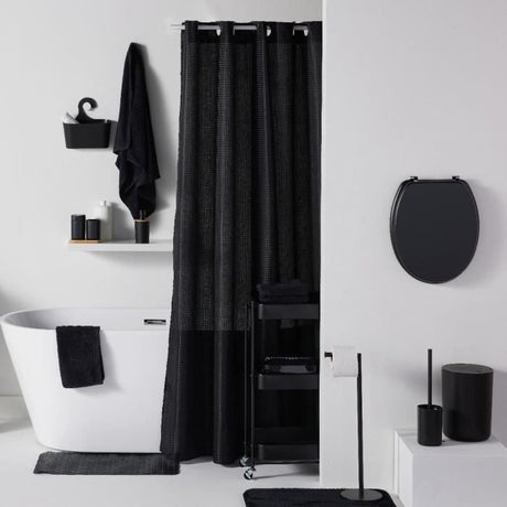 Ensemble de 4 accessoires de SDB - TODAY - UTILITY - Gobelet, distributeur savon, brosse WC - Black
