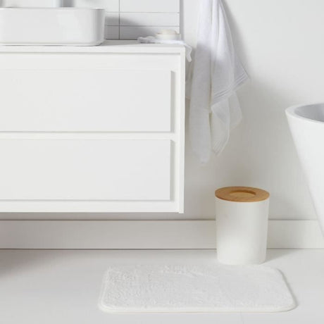 Lot de 6 acc SDB - TODAY - UTILITY - Dist savon, gobelet, porte-brosse a dents, porte savon, brosse WC, poubelle - White