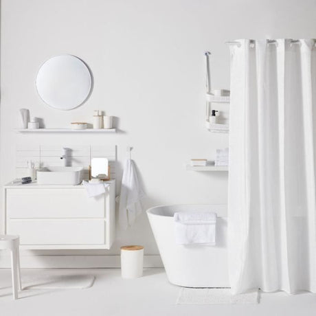 Lot de 6 acc SDB - TODAY - UTILITY - Dist savon, gobelet, porte-brosse a dents, porte savon, brosse WC, poubelle - White