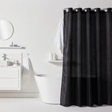 Rideau de douche gauffré - Black - Polyester - 180 x 200 cm - 12 crochets - UTILITY - TODAY