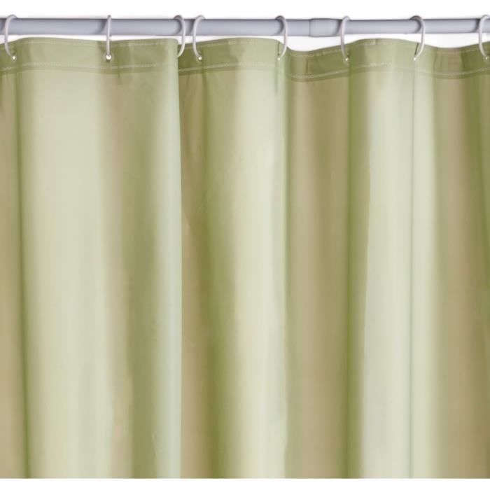 Rideau de douche gauffré - Green - PEVA - 180 x 200 cm - 12 crochets - UTILITY - TODAY