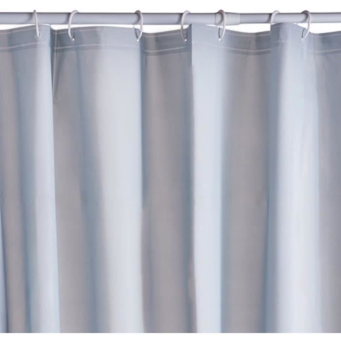 Rideau de douche gauffré - Blue - PEVA - 180 x 200 cm - 12 crochets - UTILITY - TODAY