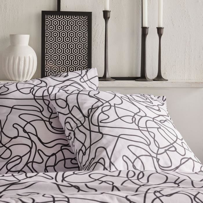 Parure de lit - TODAY Crazy - Imprimé Graphique - 2 personnes - 220 x 240 cm - Blanc