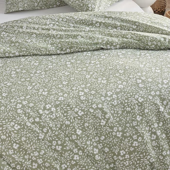 Parure de lit - TODAY Crazy - Imprimé Floral - 2 personnes - 220 x 240 cm - Vert