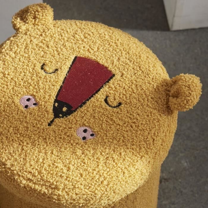 Ensemble parure de lit enfant + coffre de rangement pouf pliable - TODAY - JUNGLE - 140 x 200 cm - Coton