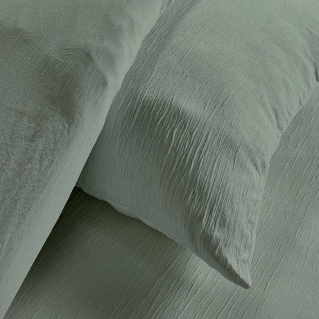 Parure de lit - TODAY - Essential - 2 personnes - 220 x 240 cm - Effet crépon sauge