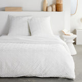 Parure de lit - TODAY - Essential - 2 personnes - 220 x 240 cm - Effet tufté losange blanc
