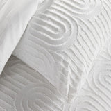 Parure de lit - TODAY - Essential - 2 personnes - 220 x 240 cm - Effet tufté graphique blanc
