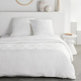 Parure de lit - TODAY - Essential - 2 personnes - 220 x 240 cm - Effet tufté graphique blanc