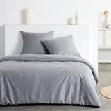 Parure de lit - TODAY - Essential - 2 personnes - 220 x 240 cm - Effet lavé gris