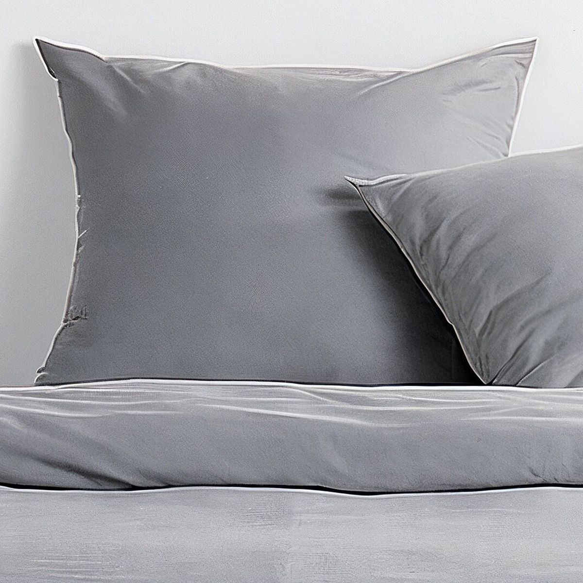 Parure de lit - TODAY - Essential - 2 personnes - 220 x 240 cm - Effet lavé gris