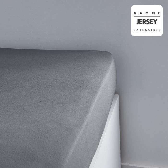 Drap housse TODAY Essential - 140 x 190+25 cm - 1 personne - 100% Coton jersey - Acier