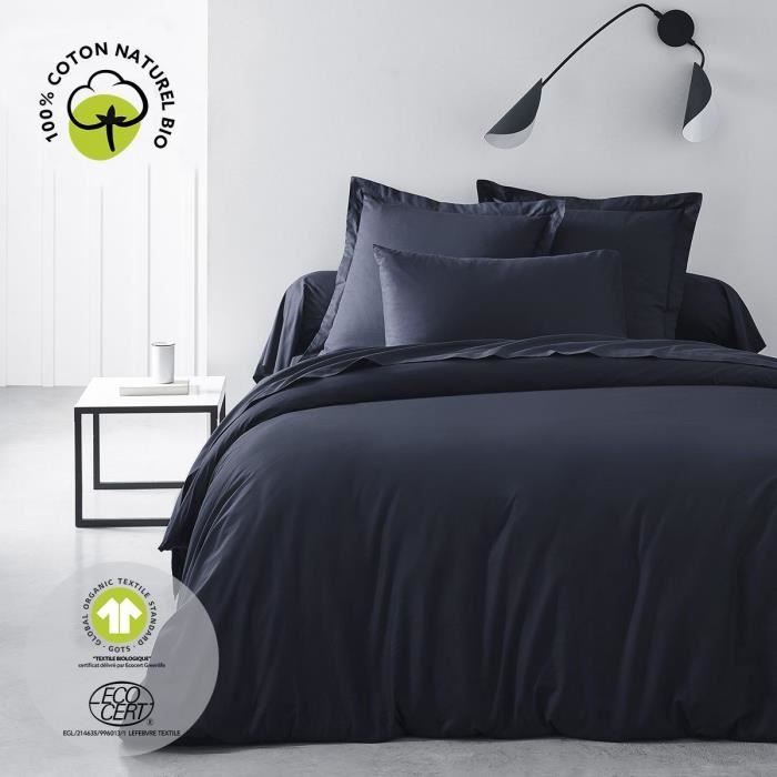 Drap housse - TODAY - 160 x 200 cm + 30 cm - Coton - Organic Navy