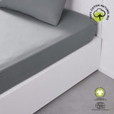 Drap housse - TODAY - 180 x 200 cm + 30 cm - Coton - Organic Acier