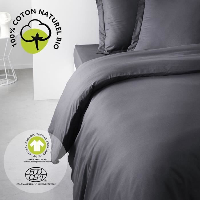 Housse de couette - TODAY - 220 x 240 cm - Coton - Organic Fusain
