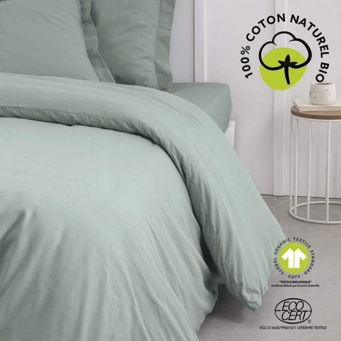 Housse de couette - TODAY - 240 x 260 cm - Coton - Organic Celadon