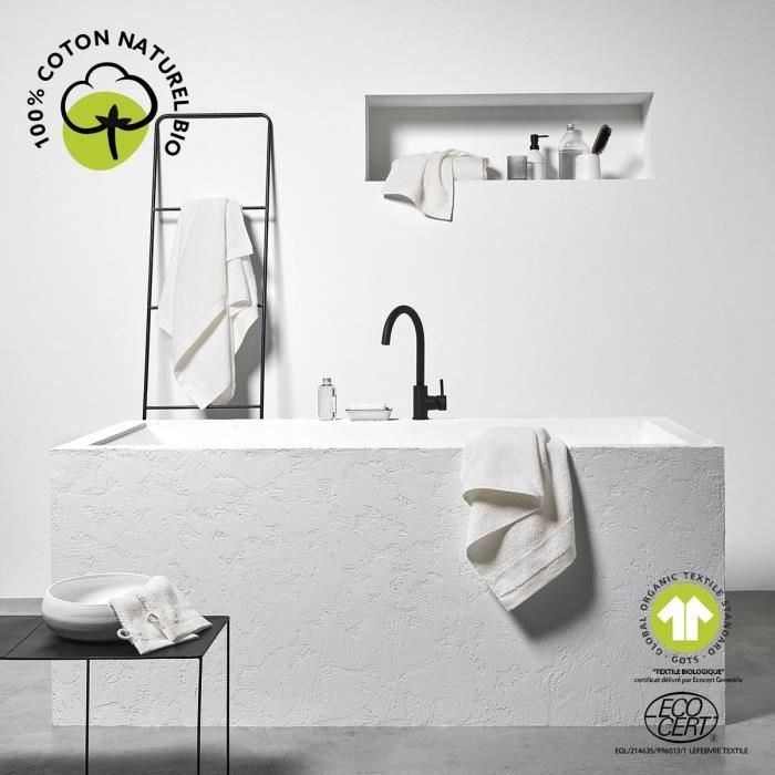 Drap de bain - TODAY - 70 x 130 cm - Coton - Organic Craie