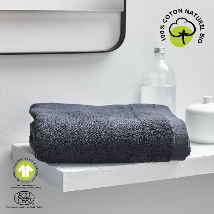 Drap de bain - TODAY - 70 x 130 cm - Coton - Organic Fusain