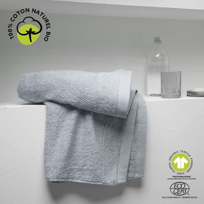 Drap de bain - TODAY - 70 x 130 cm - Coton - Organic Acier