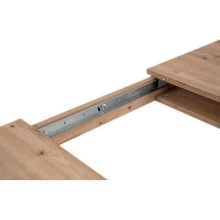 Table extensible - TOLOSA 80A - Décor chene artisan / Noir - Rectangulaire - 6 / 8 personnes - 100-150 x 75 x 80 cm