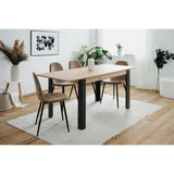 Table extensible - TOLOSA 80A - Décor chene artisan / Noir - Rectangulaire - 6 / 8 personnes - 100-150 x 75 x 80 cm