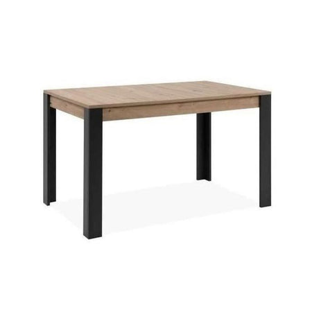 Table extensible - TOLOSA 80A - Décor chene artisan / Noir - Rectangulaire - 6 / 8 personnes - 100-150 x 75 x 80 cm