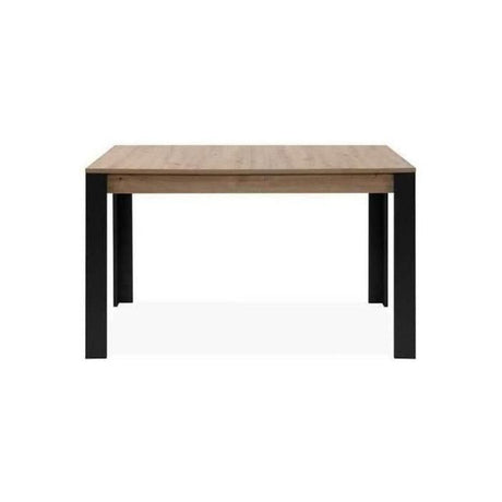 Table extensible - TOLOSA 80A - Décor chene artisan / Noir - Rectangulaire - 6 / 8 personnes - 100-150 x 75 x 80 cm