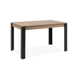 Table extensible - TOLOSA 80A - Décor chene artisan / Noir - Rectangulaire - 6 / 8 personnes - 100-150 x 75 x 80 cm